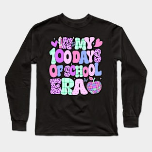 In My 100 Days of School Era Groovy 100th Day of School 2024 Long Sleeve T-Shirt